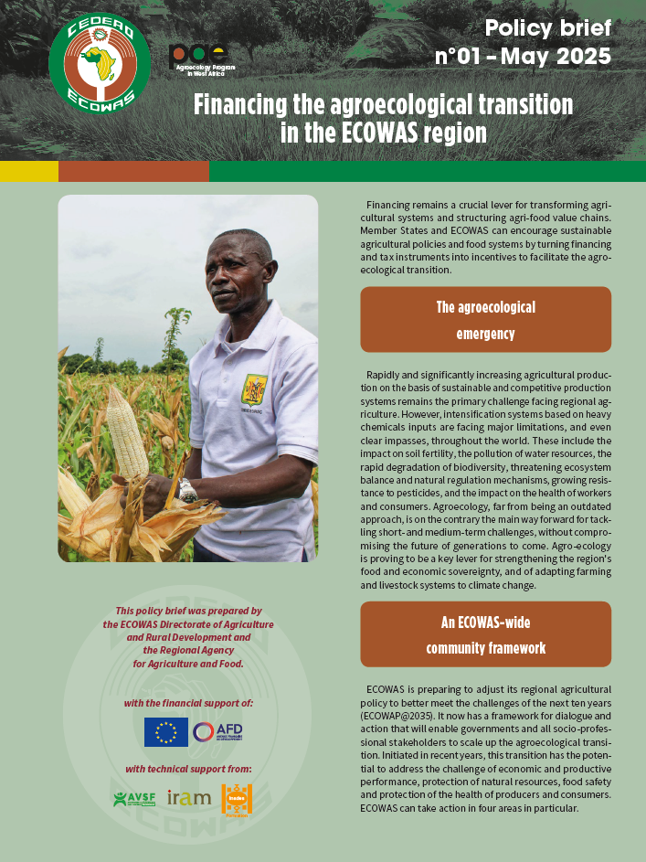 Policy brief - Financing the agroecological transition in the ECOWAS region Policy brief - Financing the agroecological transition in the ECOWAS region