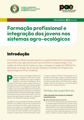Nota tematica 4 – Formação profissional e integração dos jovens nos sistemas agro-ecológicos