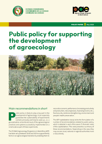 Nota politica - Políticas públicas de apoio ao desenvolvimento da agroecologia